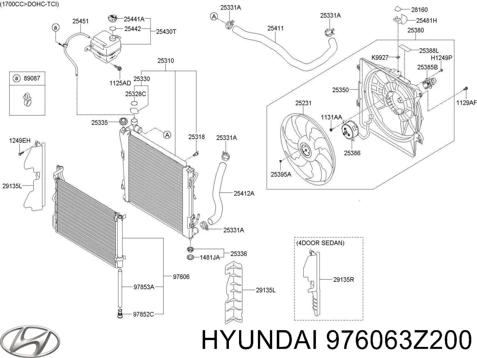 Радиатор кондиционера 976063Z200 Hyundai/Kia