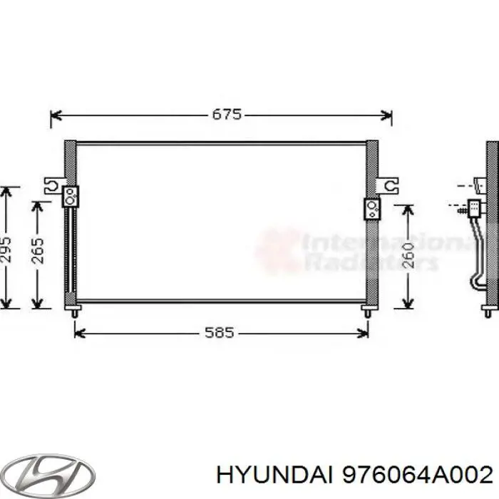 Condensador aire acondicionado 976064A002 Hyundai/Kia