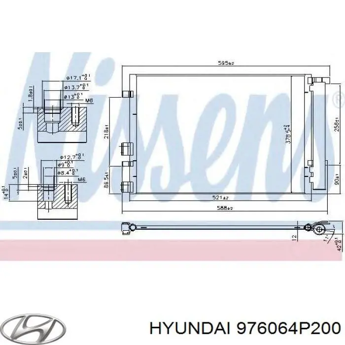 976064P200 Hyundai/Kia radiador de aparelho de ar condicionado