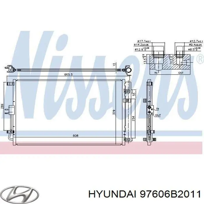 Радиатор кондиционера 97606B2011 Hyundai/Kia