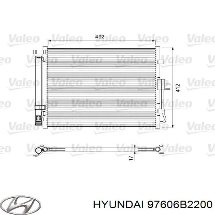 Радиатор кондиционера 97606B2200 Hyundai/Kia