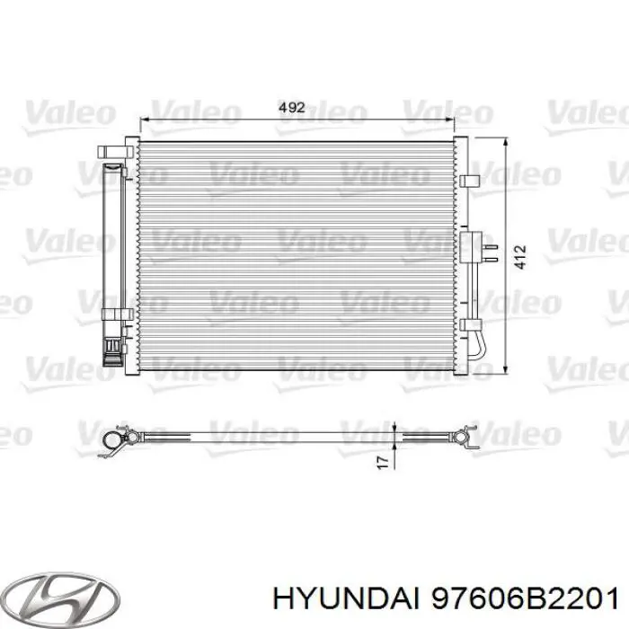 Радиатор кондиционера 97606B2201 Hyundai/Kia
