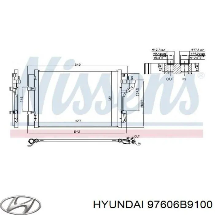 97606B9100 Hyundai/Kia Конденсатор