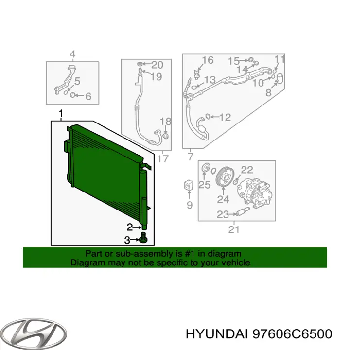 Радиатор кондиционера 97606C6500 China