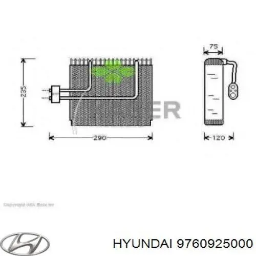 Испаритель кондиционера 9760925000 Hyundai/Kia