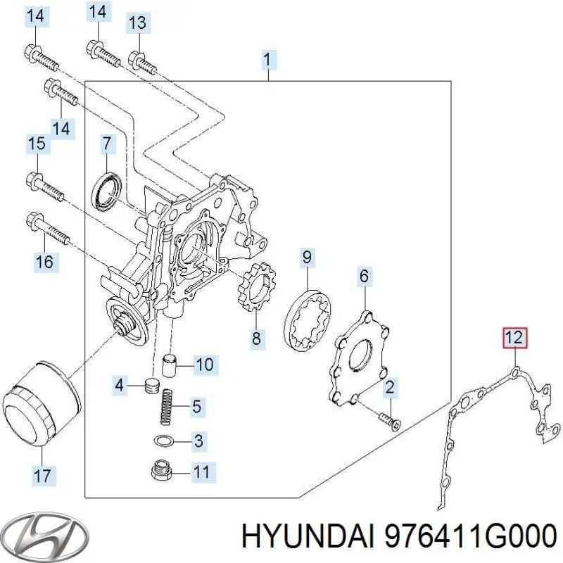 Муфта (магнитная катушка) компрессора кондиционера HYUNDAI 976411G000