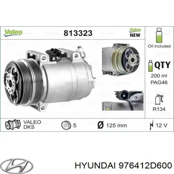 976412D600 Hyundai/Kia муфта (магнитная катушка компрессора кондиционера)