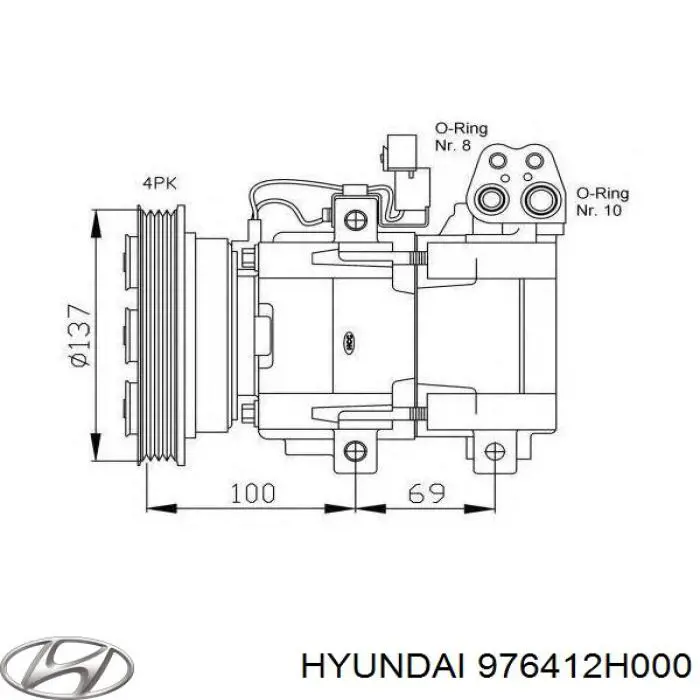 Embrague (bobina magnética) compresor de aire acondicionado 976412H000 Hyundai/Kia