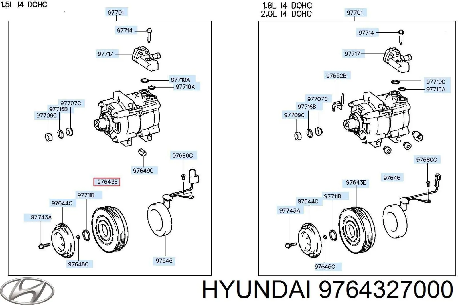 Шкив компрессора кондиционера на Hyundai Tiburon 