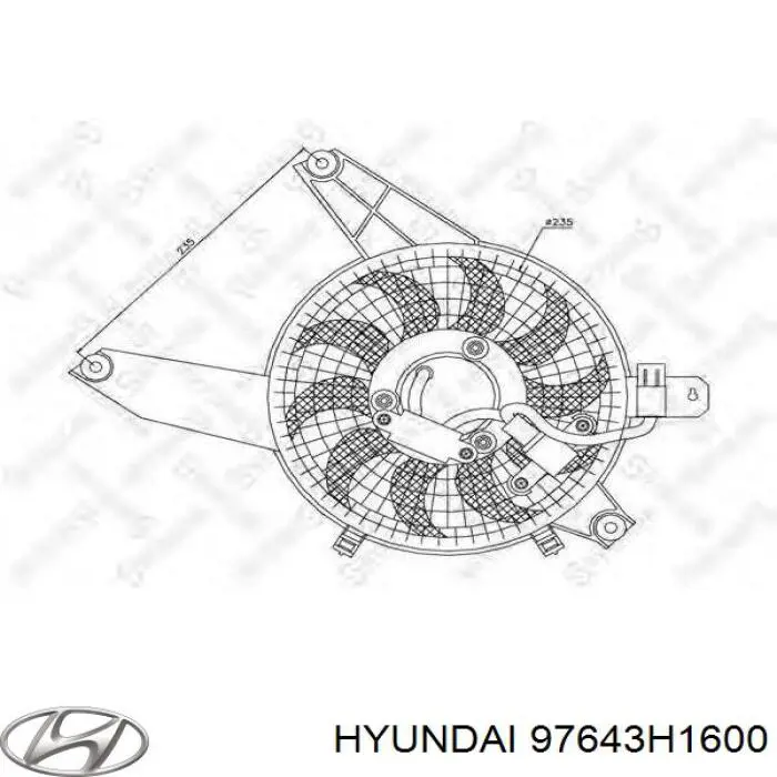 Диффузор радиатора кондиционера, в сборе с крыльчаткой и мотором Hyundai/Kia 97643H1600 цена, от 118.01 USD