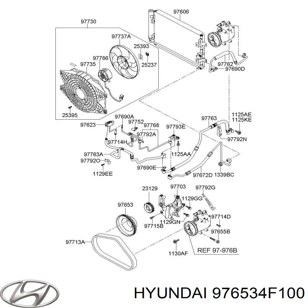 Шкив компрессора кондиционера на Hyundai H100 