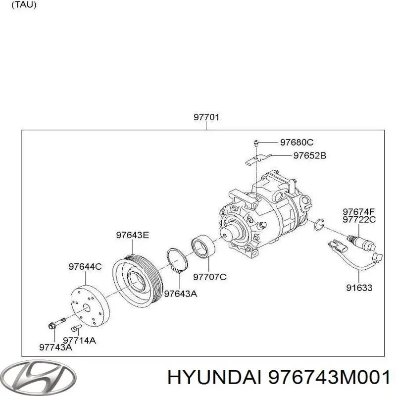 Клапан компрессора кондиционера Hyundai/Kia 976743M001 цена, от 63.50 USD