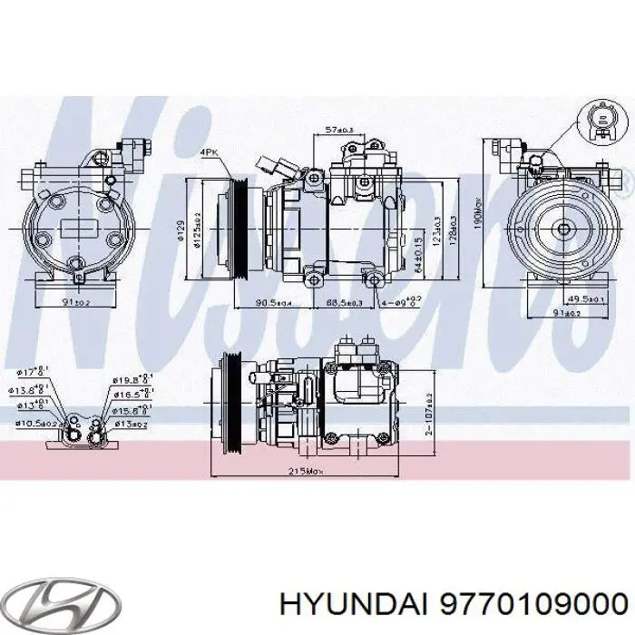Компрессор системы кондиционирования Hyundai/Kia 9770109000 цена, от 248.30 USD