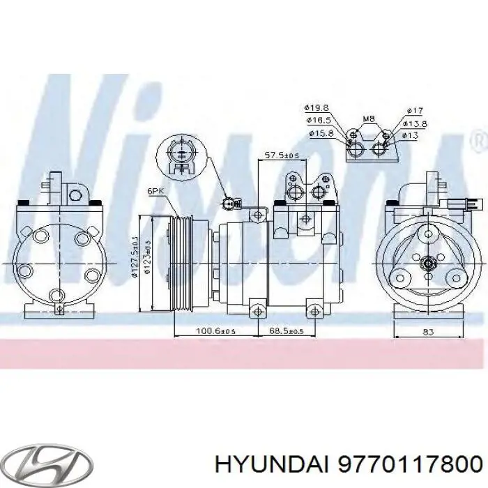 Компрессор системы кондиционирования Hyundai/Kia 9770117800 цена, от 306.23 USD