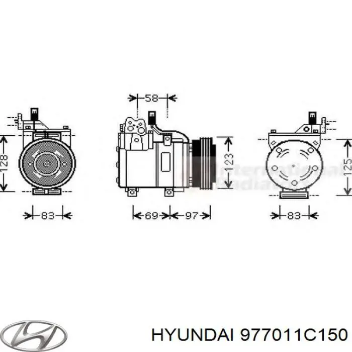 Купить 977011C150 Hyundai/Kia Компрессор климатической установки