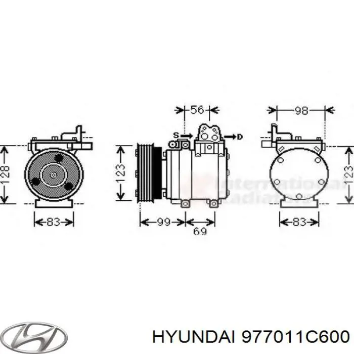 Купить 977011C600 Hyundai/Kia Компрессор климатической установки