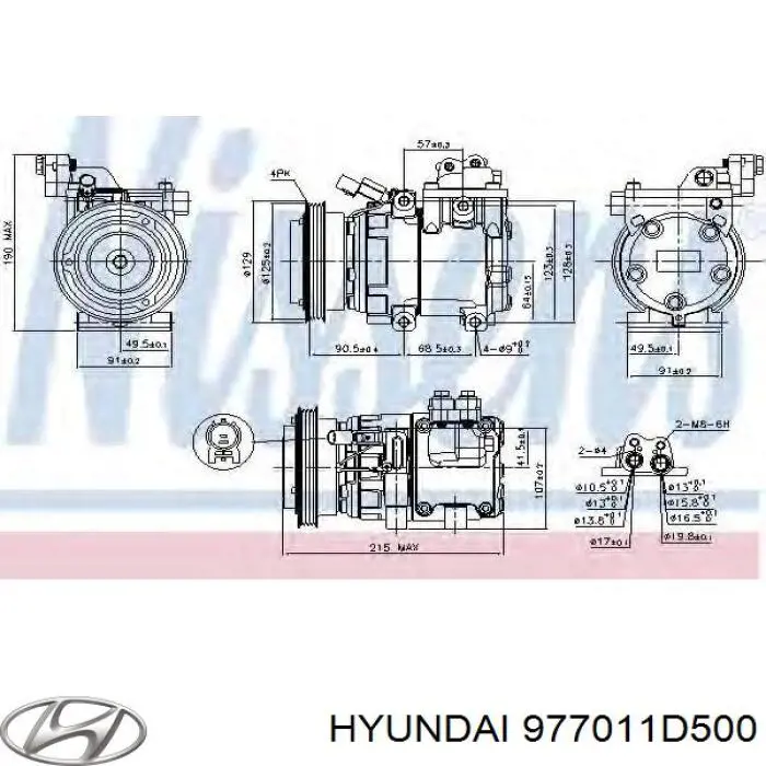 Купить 977011D500 Hyundai/Kia Компрессор климатической установки