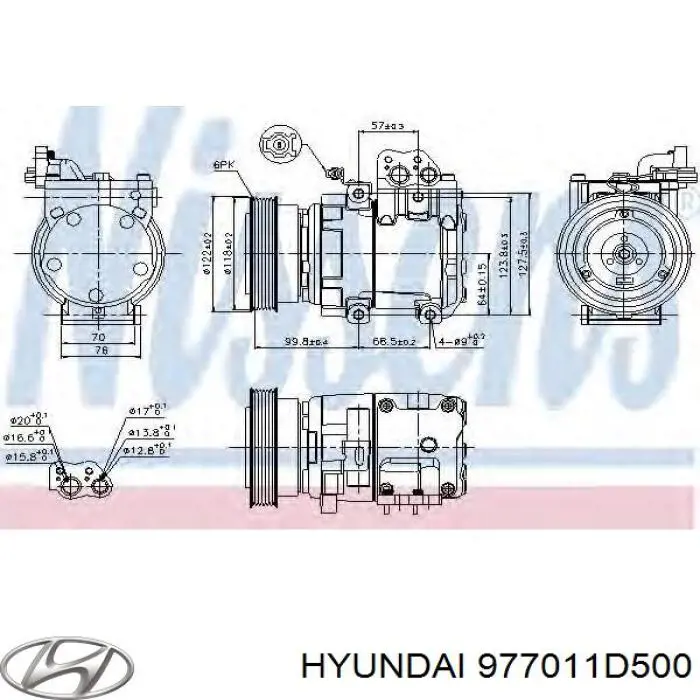 Компрессор кондиционера 977011D500 Hyundai/Kia