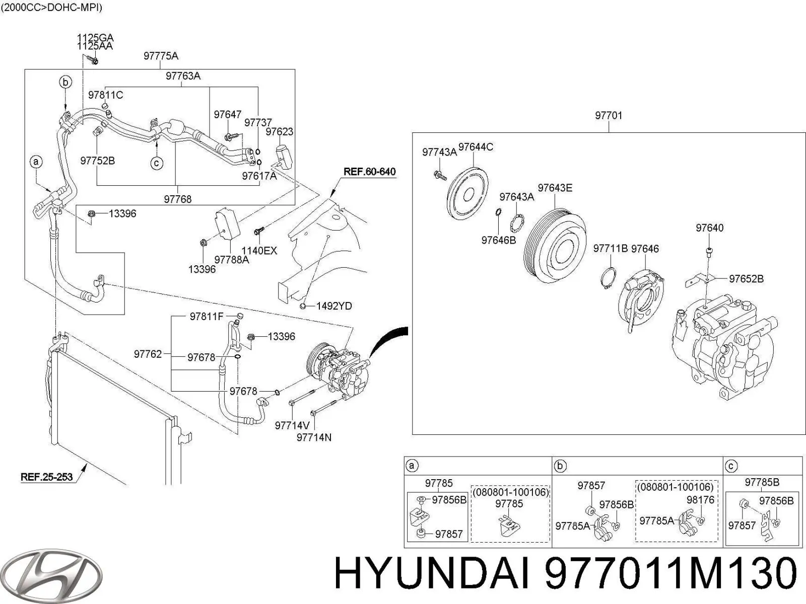 977011M130 Hyundai/Kia Компрессор хладагента
