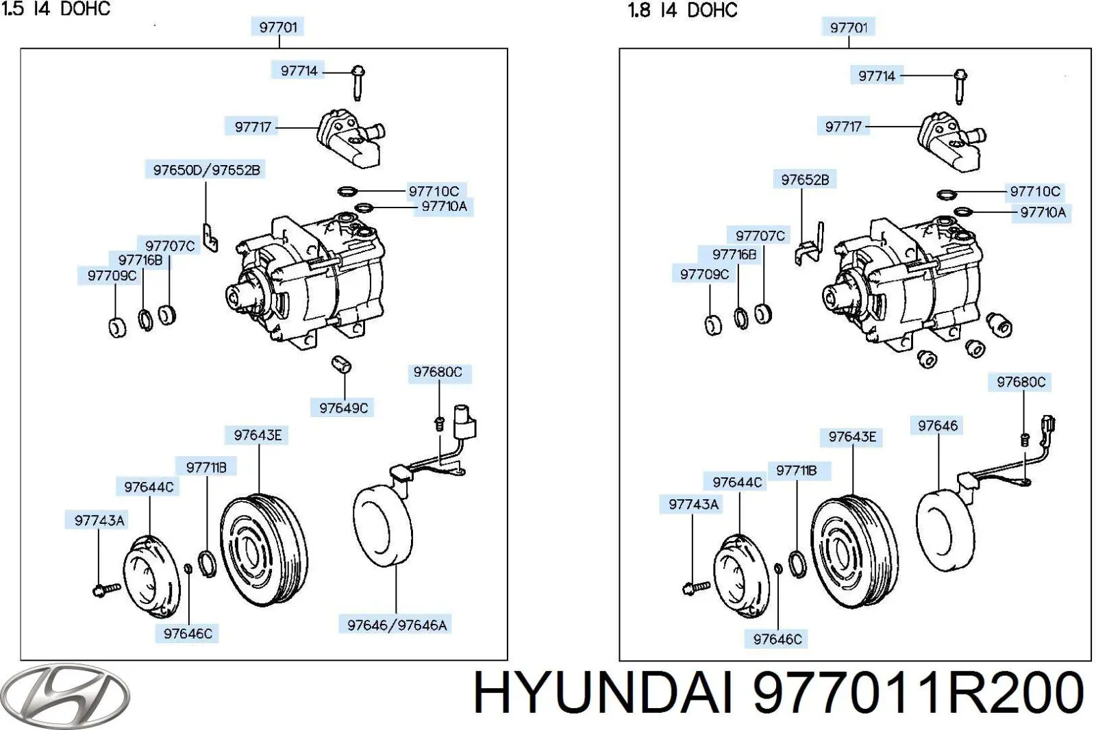 977011R200 Hyundai/Kia Компрессор хладагента