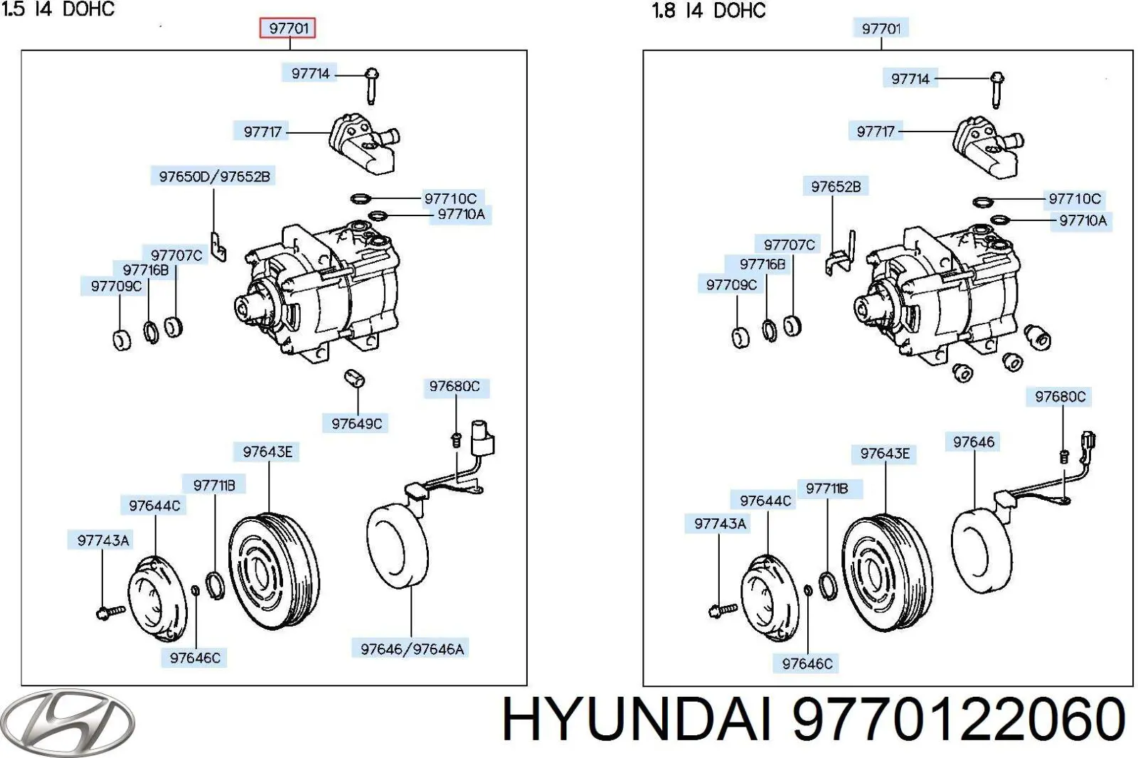 9770122060 Hyundai/Kia компрессор кондиционера