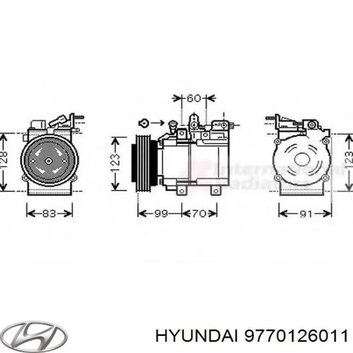 Компрессор кондиционера 9770126011 Hyundai/Kia