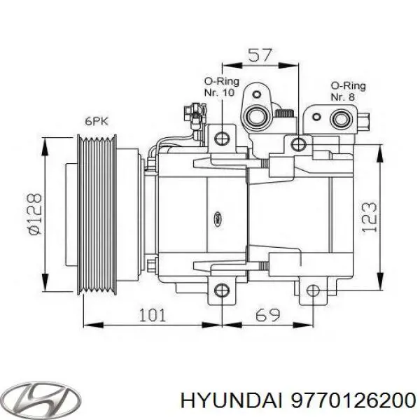 9770126200 Hyundai/Kia компрессор кондиционера