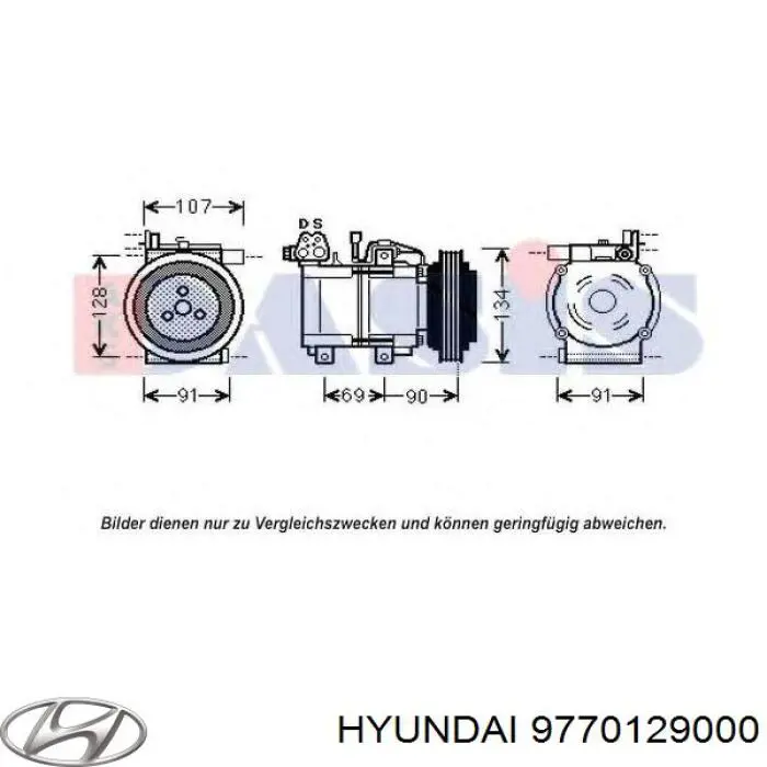 Компрессор кондиционера 9770129000 Hyundai/Kia