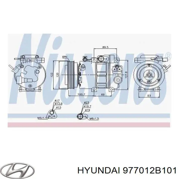 Компрессор системы кондиционирования Hyundai/Kia 977012B101 цена, от 273.15 USD