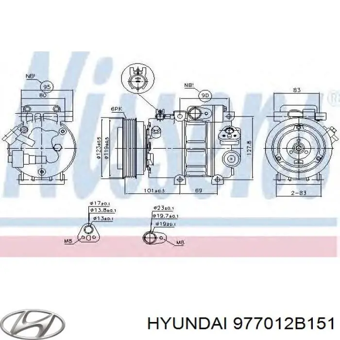 Компрессор кондиционера 977012B151 Hyundai/Kia