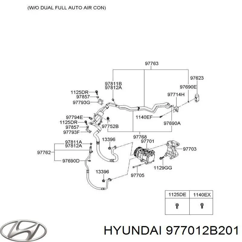 Компрессор кондиционера 977012B201 Hyundai/Kia