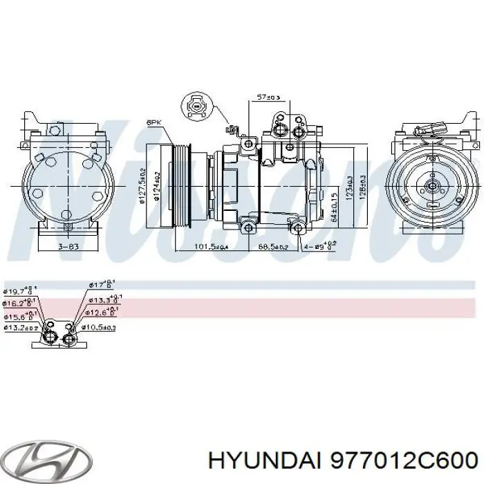 Компрессор кондиционера 977012C600 Hyundai/Kia