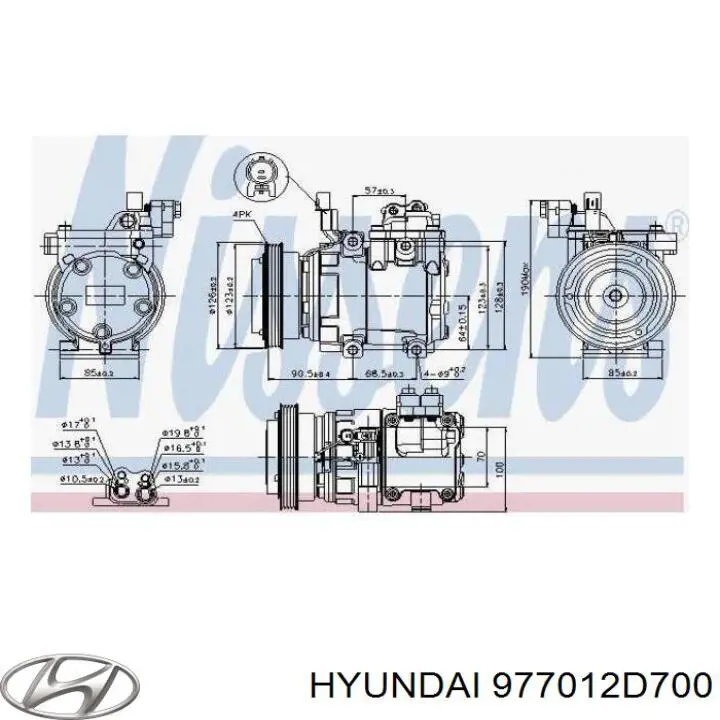 Compressor de aparelho de ar condicionado 977012D700 Hyundai/Kia