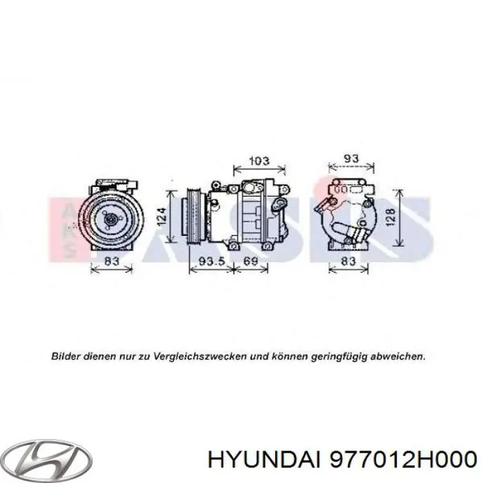 Компрессор кондиционера 977012H000 Hyundai/Kia