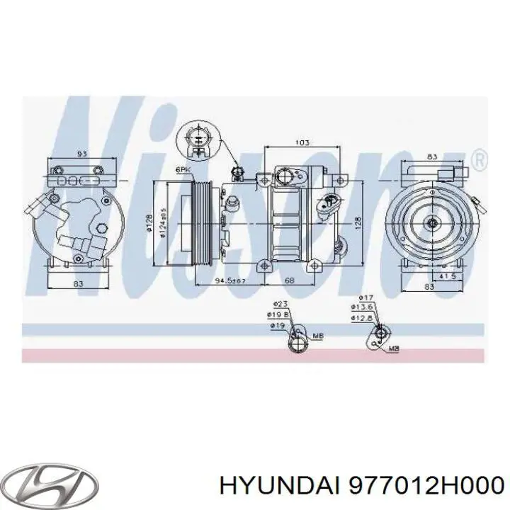 977012H000 Hyundai/Kia compressor de aparelho de ar condicionado