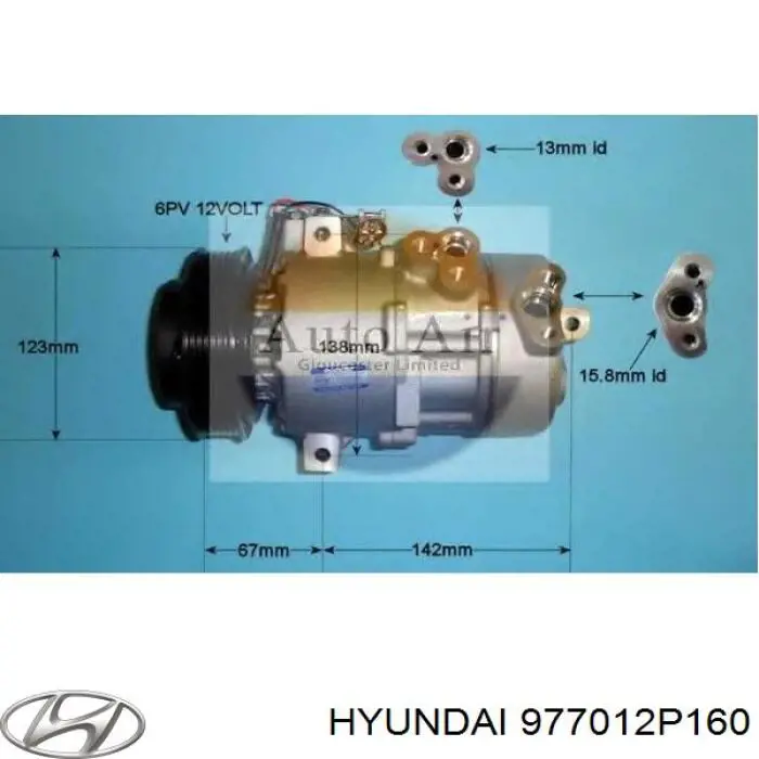 Компрессор кондиционера 977012P160 Hyundai/Kia