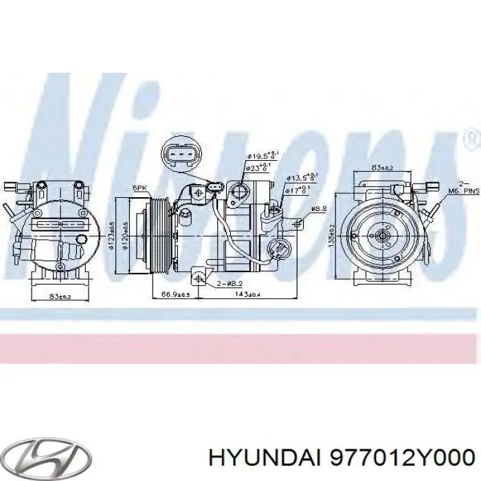 Компрессор кондиционера 977012Y000 Hyundai/Kia