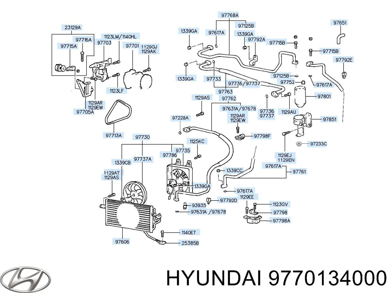 9770134000 Hyundai/Kia компрессор кондиционера