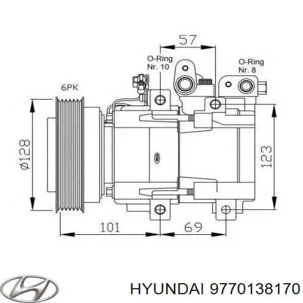 9770138170 Hyundai/Kia компрессор кондиционера