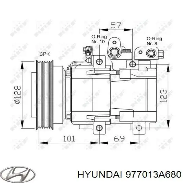 Компрессор системы кондиционирования Hyundai/Kia 977013A680 цена, от 190.04 USD