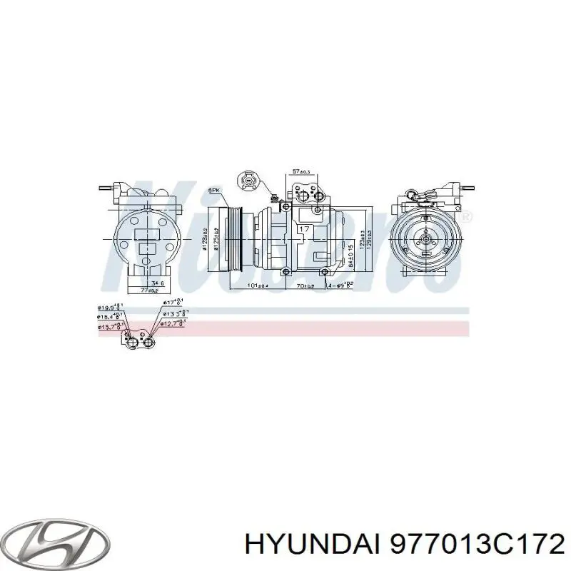 Купить 977013C172 Hyundai/Kia Компрессор климатической установки