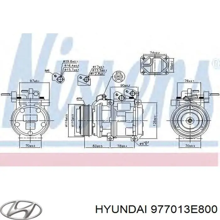 977013E800 Hyundai/Kia компрессор кондиционера