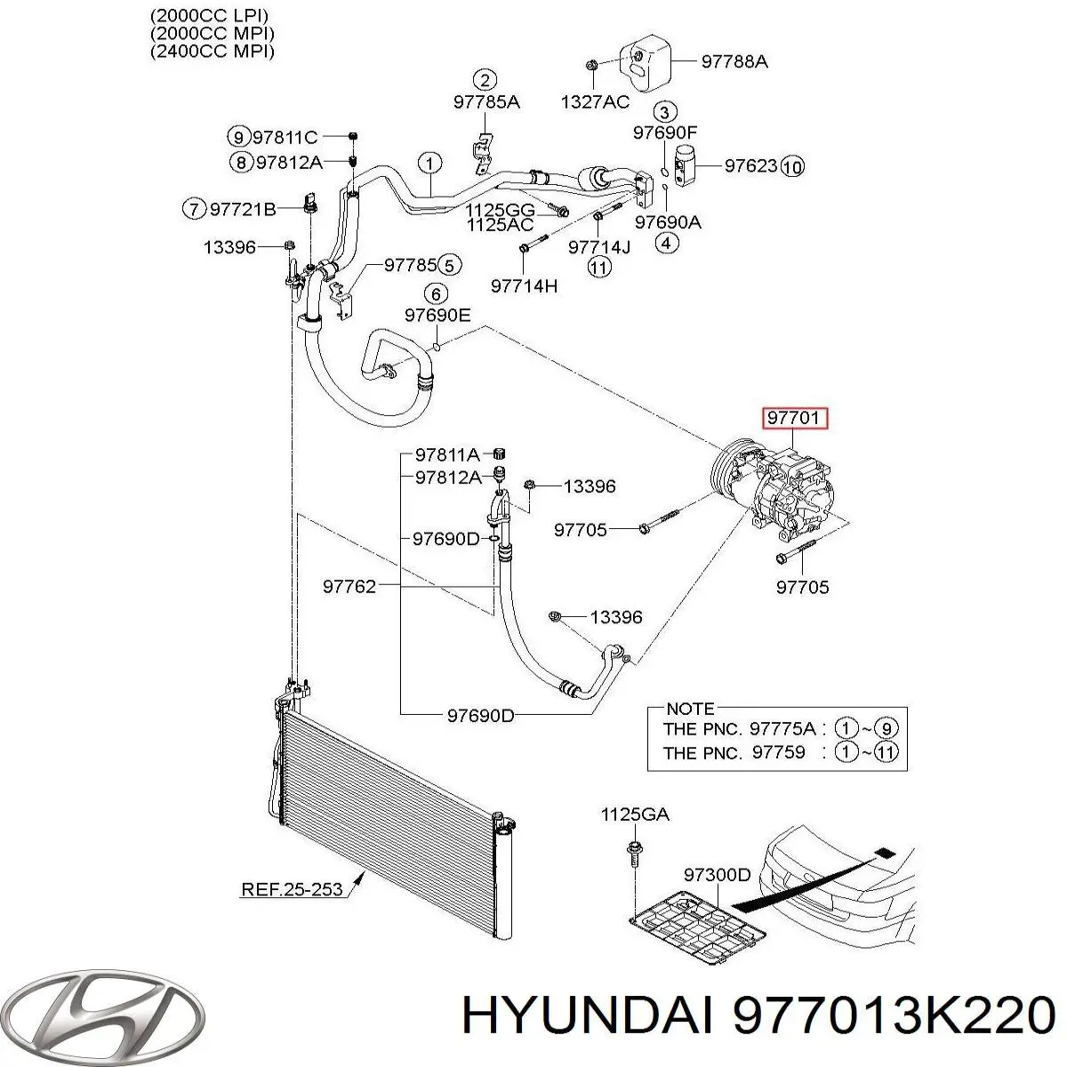 977013K220 Hyundai/Kia Компрессор хладагента