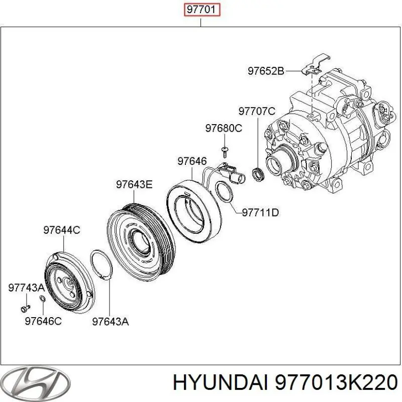 Насос кондиционера Hyundai/Kia 977013K220
