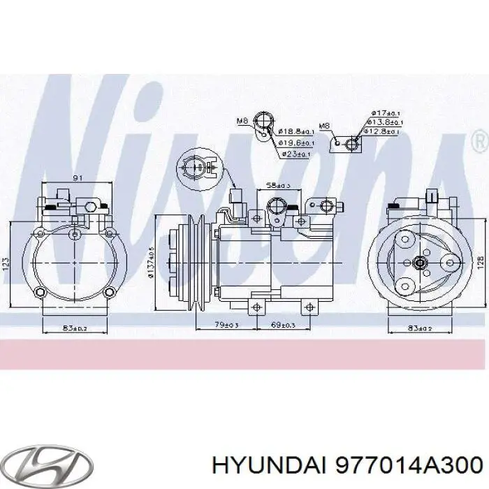 Компрессор системы кондиционирования Hyundai/Kia 977014A300 цена, от 181.53 USD