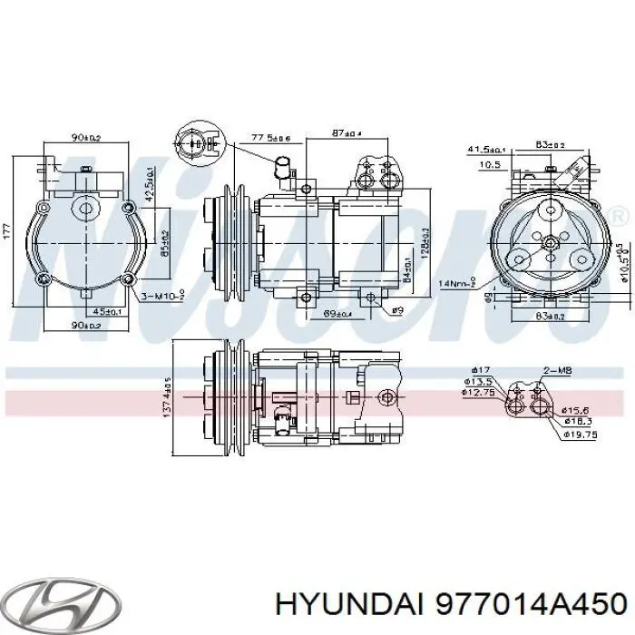 Компрессор системы кондиционирования Hyundai/Kia 977014A450 цена, от 196.66 USD