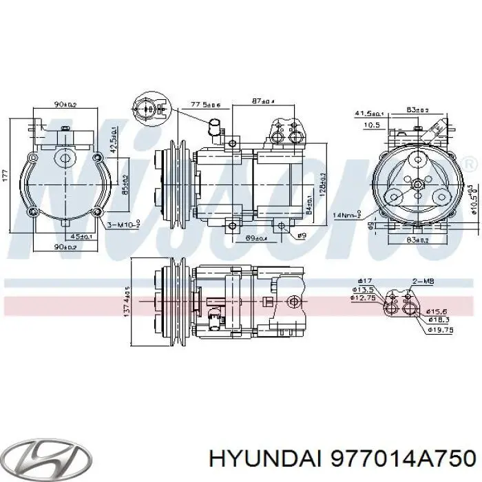 Компрессор системы кондиционирования Hyundai/Kia 977014A750 цена, от 185.17 USD