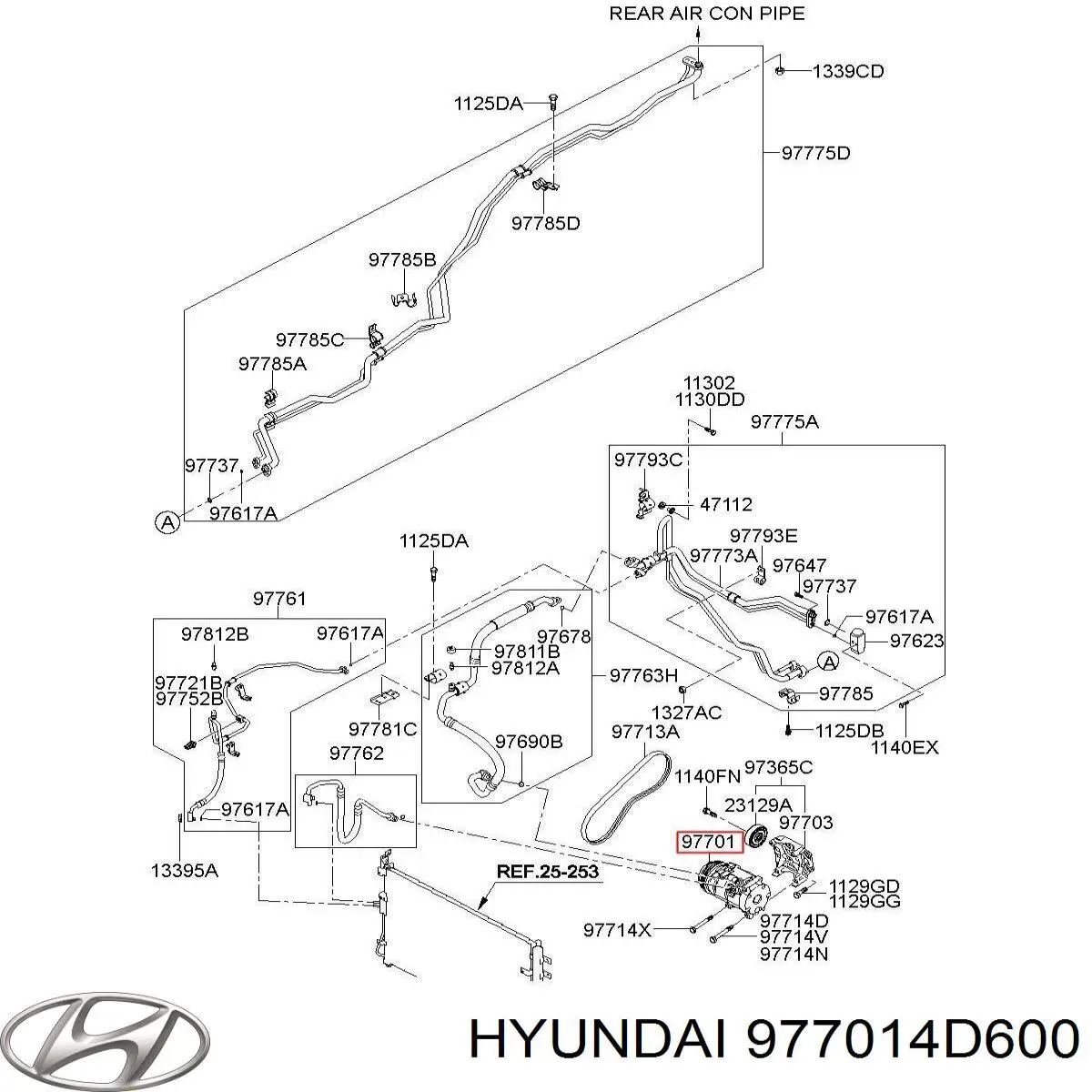 Компрессор системы кондиционирования Hyundai/Kia 977014D600 цена, от 1004.06 USD