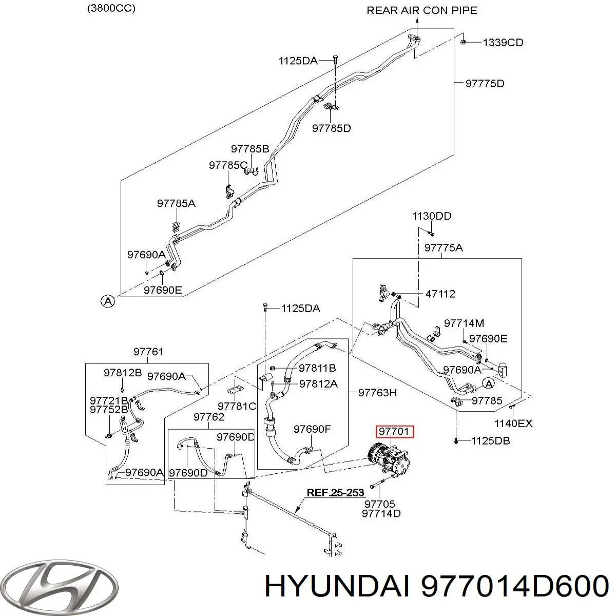 Компрессор кондиционера 977014D600 Hyundai/Kia