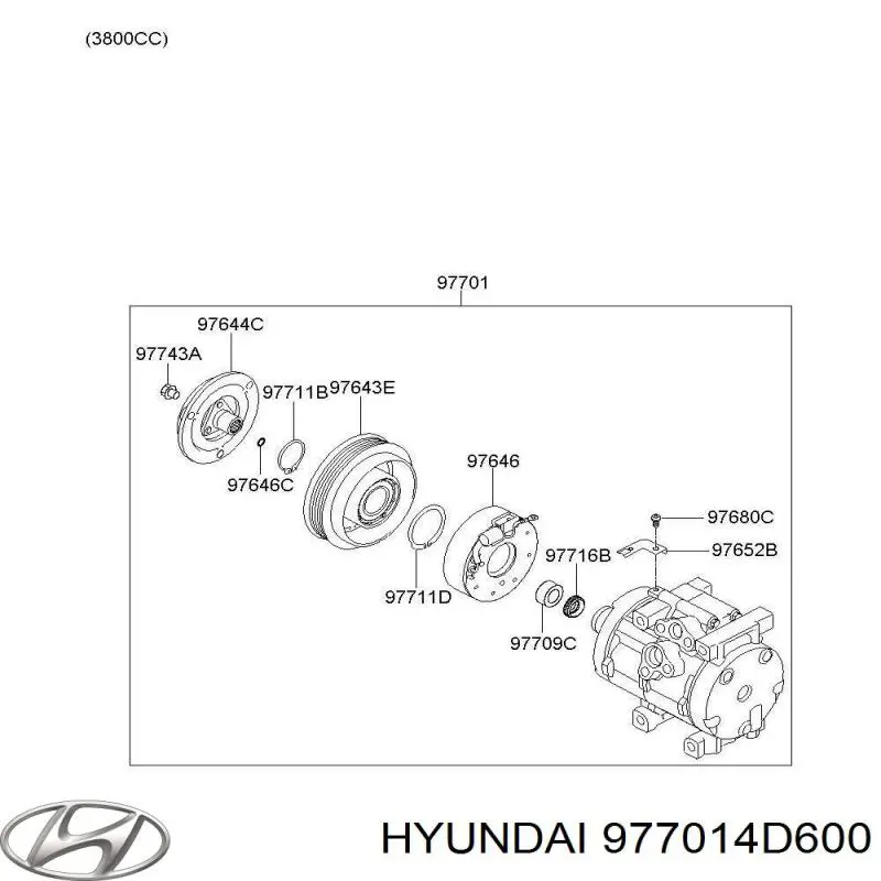 Купить 977014D600 Hyundai/Kia Компрессор климатической установки